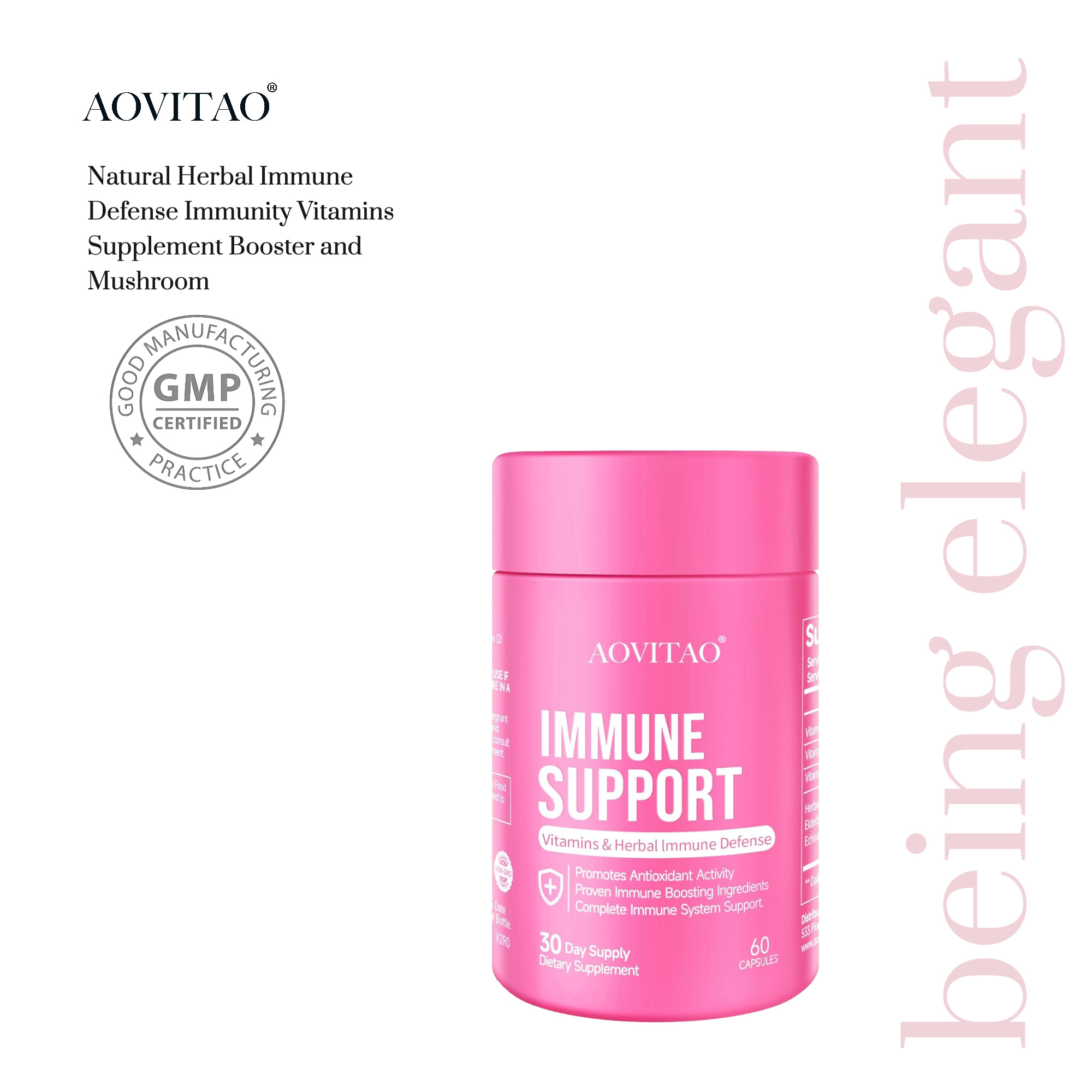 Natural Herbal Immune Defense Immunity Vitamins Supplement Booster And Mushroom Supplement With Lion's Mane, Reishi, Chaga, Cordyceps, Turkey Tail & More - Image 3