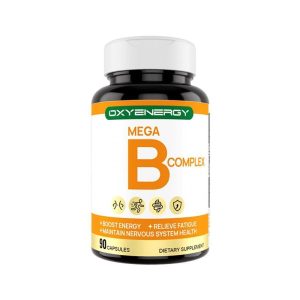 Oxyenergy Vitamin Mega B Complex Supplement For Healthcare,Energy And Dietary Needs,8 Classic B Vitamins 90 Capsules Bottle